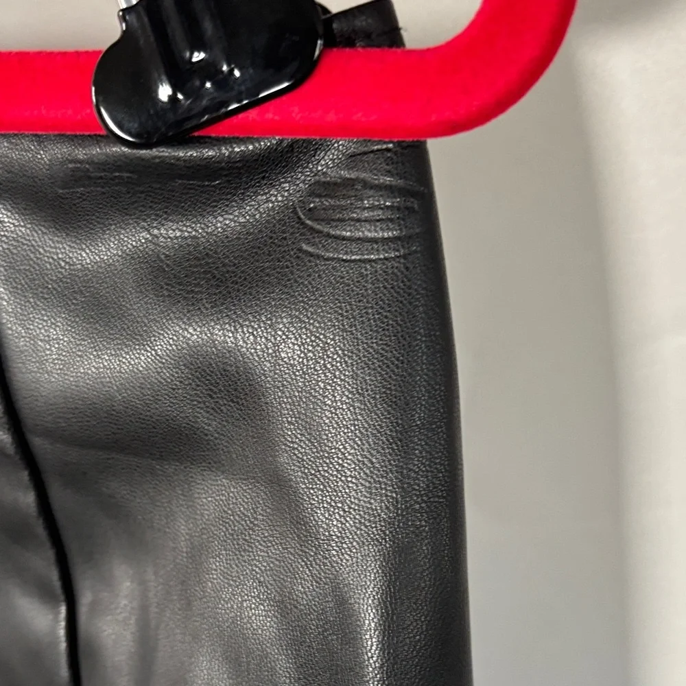 Zara Black Faux Leather Mini Skirt with Ruched Detail